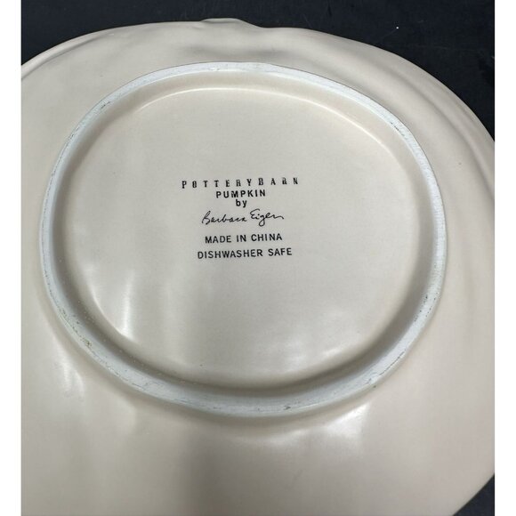 Set of 3 BARBARA EIGEN POTTERY BARN PUMPKIN White Salad Dessert Appetizer Plates - Picture 11 of 11
